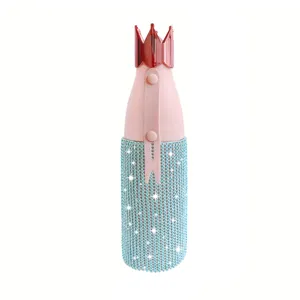 12oz rhinestone stainless steel crown thermos cup cute portable glitter vacuum water bottle
