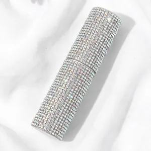 Lussuoso Atomizzatore di Profumo Ricaricabile in Strass Bottiglia Spray Rotante Mini Flacone da Viaggio Donna Contenitore Cosmetico Glitterato Accessorio