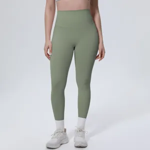 High waist solid color yoga pants fitness running gym leggings for women activewear