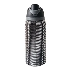 Glitzernde Strass isolierte Trinkflasche mit Doppeldeckel tragbarer Edelstahl Becher