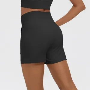 High-waist athletic sports shorts for women, casual fitness yoga workout activewear design.