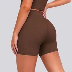High-waisted nude-feeling breathable yoga shorts for women fitness running gym workout wear