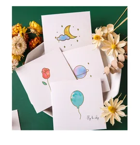 Kreative Aquarell Grußkarte kleine Karte DIY handgemachte Segenskarte mit schönen Blumen Requisiten