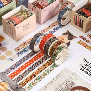 Niedliches Washi Tape Set dekorative Klebebänder für Tagebuch Scrapbooking Basteln
