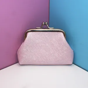 Mini monedero de boquillas para mujer, bolso de tela brillante, diseño compacto y portátil.