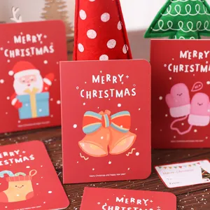 Weihnachtsgrußkarten Set 6 Stück feiertag Wunschkarten mit süßen Designs für Geschenke.