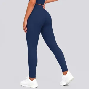 High waist butt lifting yoga pants for women gym fitness running workout stretch leggings blue