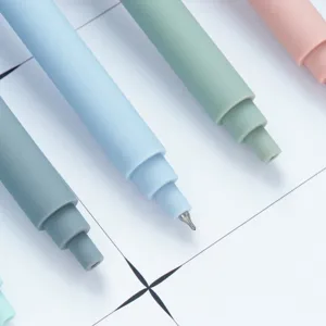Ensemble de stylos gel couleur Morandi, stylos à bille en plastique rétractables.