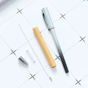 Wholesale bamboo metal ballpoint pen promotional business gift with custom logo parts display