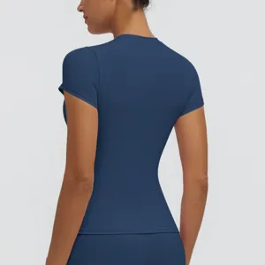 Women's breathable active slim fit short sleeve yoga top athletic running sport shirt