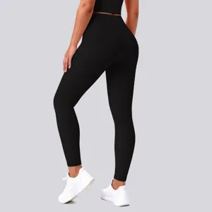 High-waist seamless compression yoga pants for women, tummy control workout activewear.