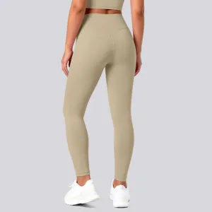 High waist seamless nude feel solid color fitness yoga leggings for women running gym wear