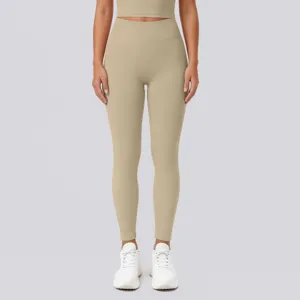 High waist seamless yoga pants for women, nude feel athletic leggings for fitness running.