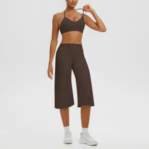 Ensemble soutien-gorge de yoga dos nageur et pantalon court taille haute sport fitness