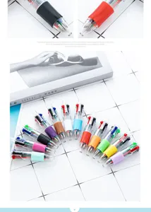Mini stylo a bille 4 couleurs ensemble plastique colore portable papeterieecriture.