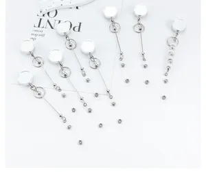 Diy metal retractable badge reels with beaded decoration nurse ID card holders wholesale
