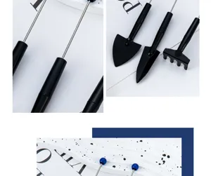 Mini gardening tool set for succulent plants, small shovel and rake with durable handle.