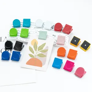 Strong Magnetic Refrigerator Clips Metal Memo Clips Candy Color Cute Note Holders For Office Kitchen Home Organization