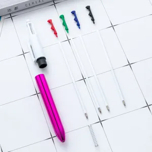 UV electroplated 4-color retractable ballpoint pen set with refill replacements for office