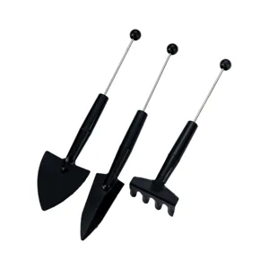 Mini gardening tool set 3pcs succulent potted plant shovel rake diy decorative metal
