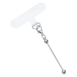 Universal transparent phone tether tab with metal chain for phone case lanyard design