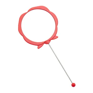 DIY Red Rose Handheld Makeup Mirror Portable Cute Pocket Cosmetic Mirror for Daily Use