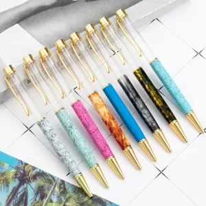 DIY Kristal Lege Buis Balpen Marmereffect Metaal Balpen Creatief Kantoor School Schrijfpennen