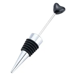 Tappo per vino a cuore con parte nera e design in silicone conico per feste matrimoni