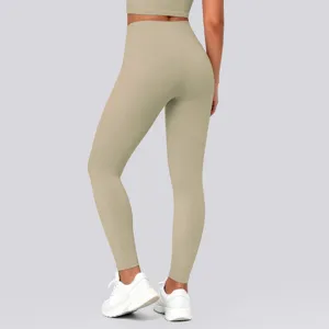 High-waisted seamless yoga leggings for women, stretch fitness workout running pants.