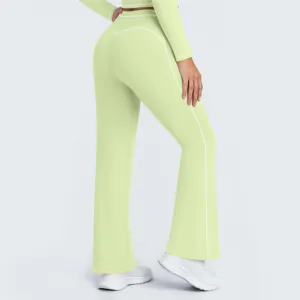 Women high waist contrast color wide leg yoga pants casual sports fitness trousers