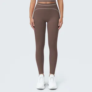 Mallas de yoga sin costuras de talle alto para mujer, pantalones deportivos transpirables.