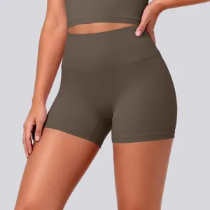 High waist yoga shorts activewear breathable fitness running gym workout sports shorts active
