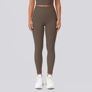 Solid color high waist high stretch naked feel yoga pants for women fitness running gym wear