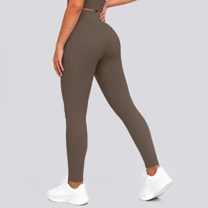 High waist seamless yoga pants butt lifting fitness running workout leggings detail view