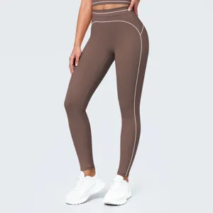 Conjunto de leggings de yoga de cintura alta y top corto para mujer, ropa deportiva de fitness.