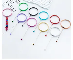 Handheld DIY beaded metal magnifying glass portable reading magnifier with colorful handle