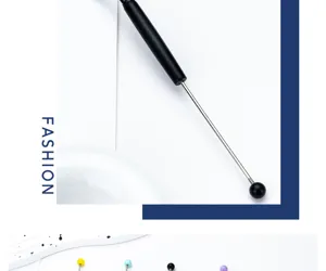 DIY beaded eyelash comb and brush tool with stainless steel needle for precise makeup application.