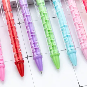 Novelty maze rollerball pen with colorful labyrinth design, fun toy ballpoint pen for students.