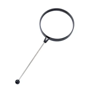 Portable handheld magnifying glass with a long metal handle for reading and DIY beading crafts.
