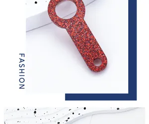 Ciondolo per cannuccia in acrilico glitter per bicchiere, topper rosso per cannucce 8mm-10mm.