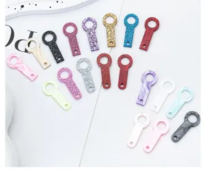 Ciondoli per cannucce in acrilico per bicchieri 8mm-10mm, design marmo glitter, 1pz