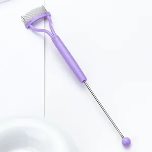 Professional stainless steel needle eyelash comb and brush for DIY beading and makeup. Main view