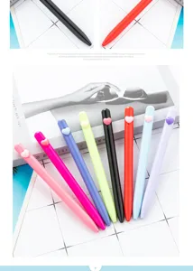 Colorful ballpoint pens with cute heart clips twist smooth writing gel pens for office school supplies