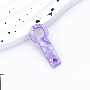 Ciondolo per cannuccia acrilico marmo viola topper accessorio DIY per bicchiere tazza