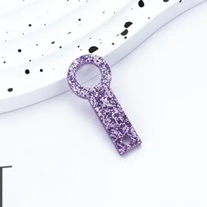 Ciondolo per cannuccia acrilico glitter viola accessorio DIY per bicchieri da 8mm 10mm