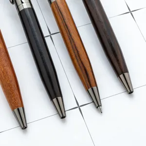 Premium wood grain gel pens set business office stationery metal tip smooth writing ballpoint pens