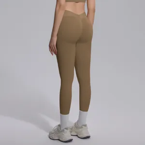 Seamless solid high waist breathable stretch yoga leggings sports fitness set new