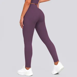 High waist fitness yoga pants detail, solid color butt-lifting tight running sportswear.