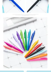 Colorful plastic click ballpoint pens simple promotional gift advertising pens wholesale