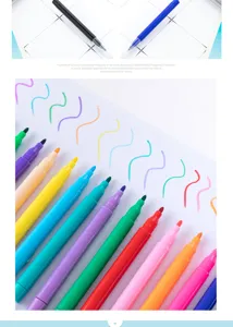 Ensemble de feutres aquarelle colorés avec des pointes douces pour le dessin et les loisirs.
